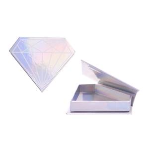 Wholesale CMYK Printing Diamond Eyelash Box , Creative Eyelash Packaging Laser Silver Cardboard from china suppliers