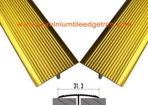 Wholesale Sand Gold Aluminium Floor Strips T Shaped Floor Transition Profile Non Slip Groove Design from china suppliers