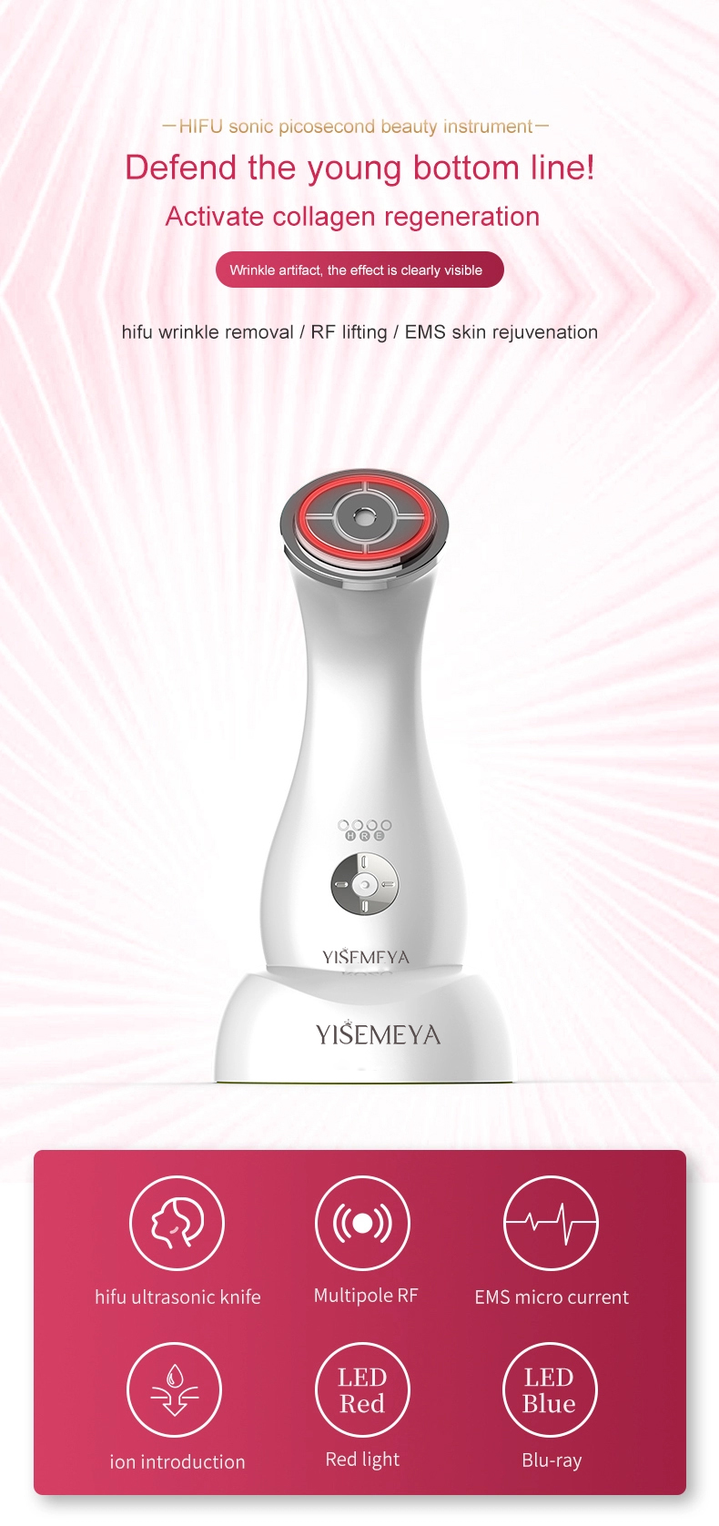 Acne Removal Rf Microcurrent Home Skin Tightening Device Skin Lifting Beauty Machine