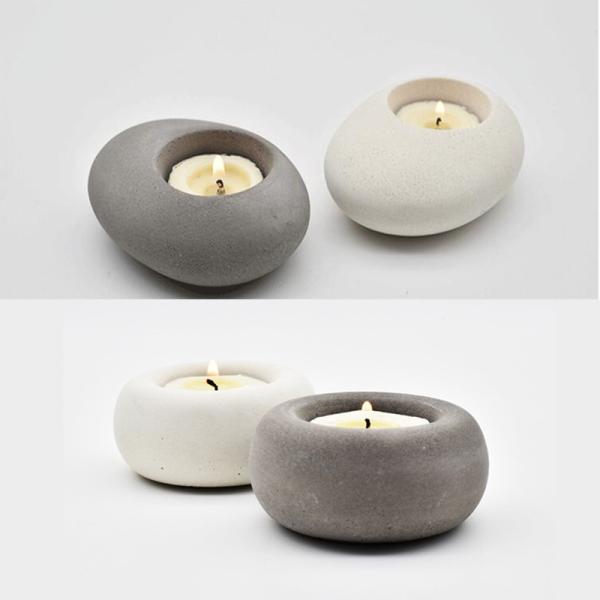 Stone Shape Fragrance Ceramic Candle Holders For Wedding Decoration Elegant
