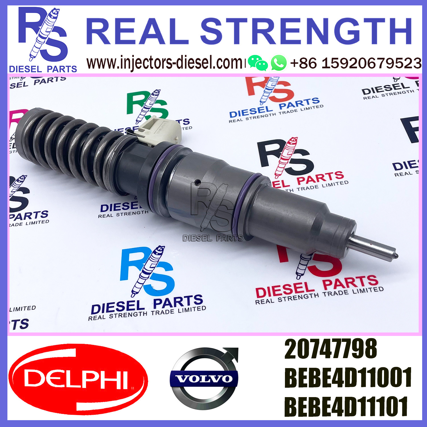 DELPHI 4pin 20747798 Diesel pump Injector V-O-L-V 20747798 BEBE4D11001 BEBE4D11101 for V-O-L-V (RENAULT) MD9 3503