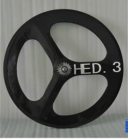 Hot sale 700c 3k glossy tri-spokes carbon clincher wheel for road bike&track