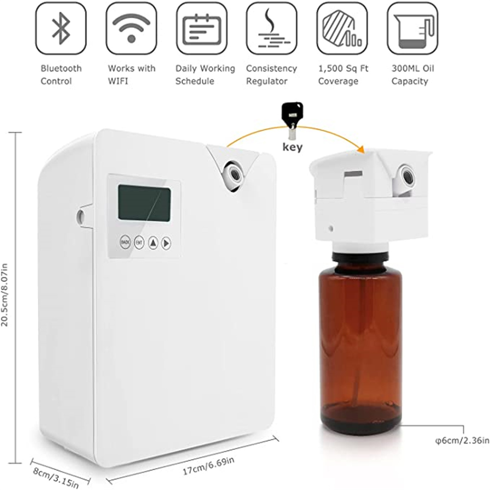 Smart WIFI Hotel Lobby Scent Fragrance Diffusers Machine HVAC Aroma Oil Electric Scent Diffuser Machine For Scent Marketing