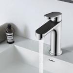 Simple Art Single Handle Brass Taps Bathroom Sink Faucet Modern