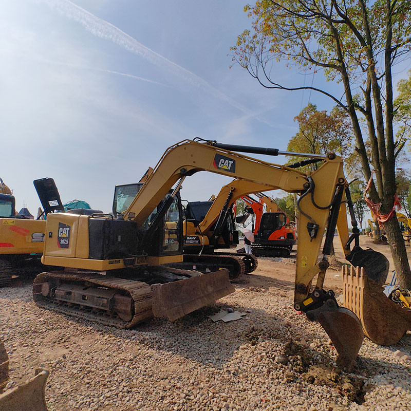 Used Caterpillar 307.5 Crawler Excavator 7.5ton Weight 42kw Rated Power CATC2.4T Engine