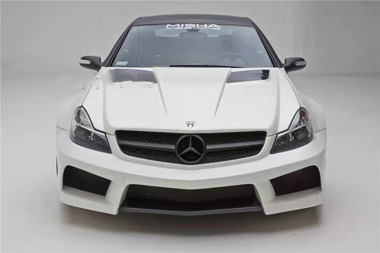 For Mercedes SL R230 Widebody Kit SL R230 Upgraded Misha Style Front and Rear Bumper Spoiler Widebody Kit