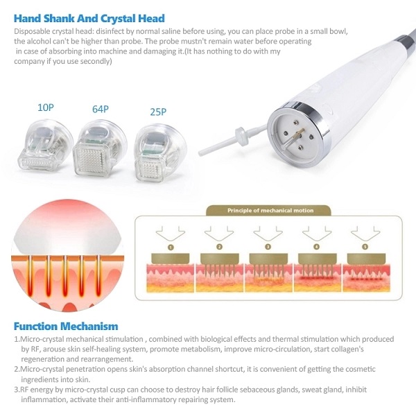 Mark Removal Fractional RF Machine , 2 In 1 RF Microneedling Device With Cold Hammer