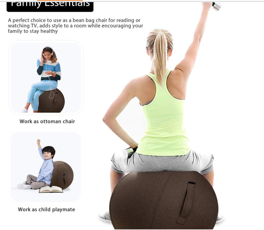 Linen Material Yoga Ball Cover for Office Gym Balance Exercise Inflatable Pvc Ball