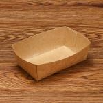 Grade Oil-Proof Food Paper Tray Boat Kraft Paper Boxes for Fast Foods and