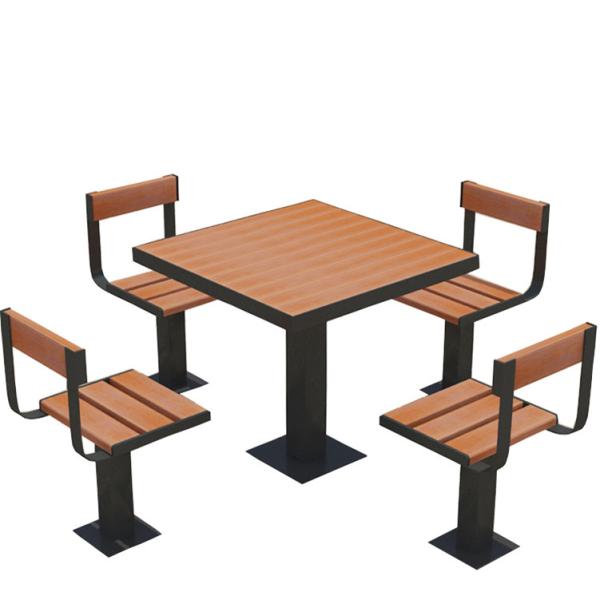 Outdoor Wooden Table Chair Set Garden Furniture Picnic Table Set Park Square