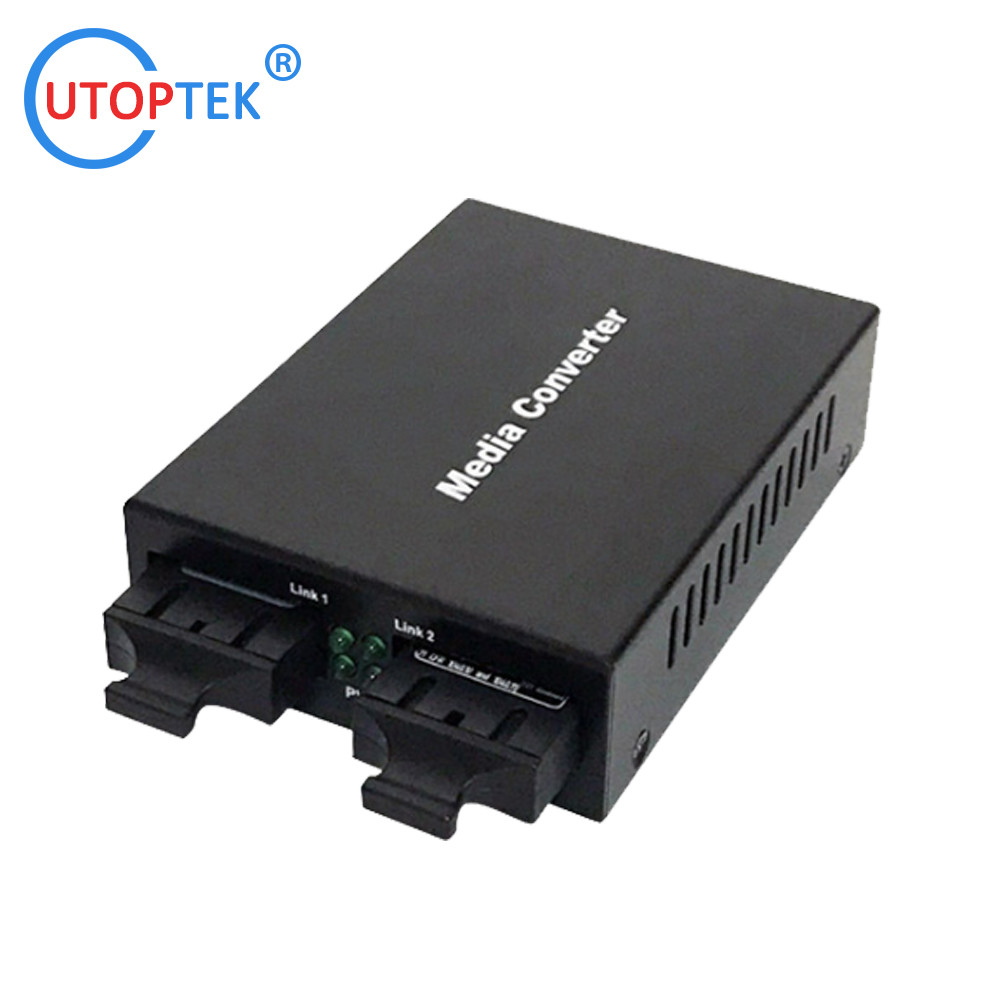 10/100/1000M SM to MM media converter, 2*SFP port, External DC5V power supply