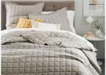 Embroidered Prue Linen Bedding Sets , Geometric 3pcs Luxury Home Bedding Sets