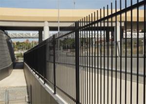 Wholesale Flat Top Tubular Steel Fence Panels 2100mm height x 2400mm Width Rails 40mm x 40mm upright 25mm x 25mm from china suppliers