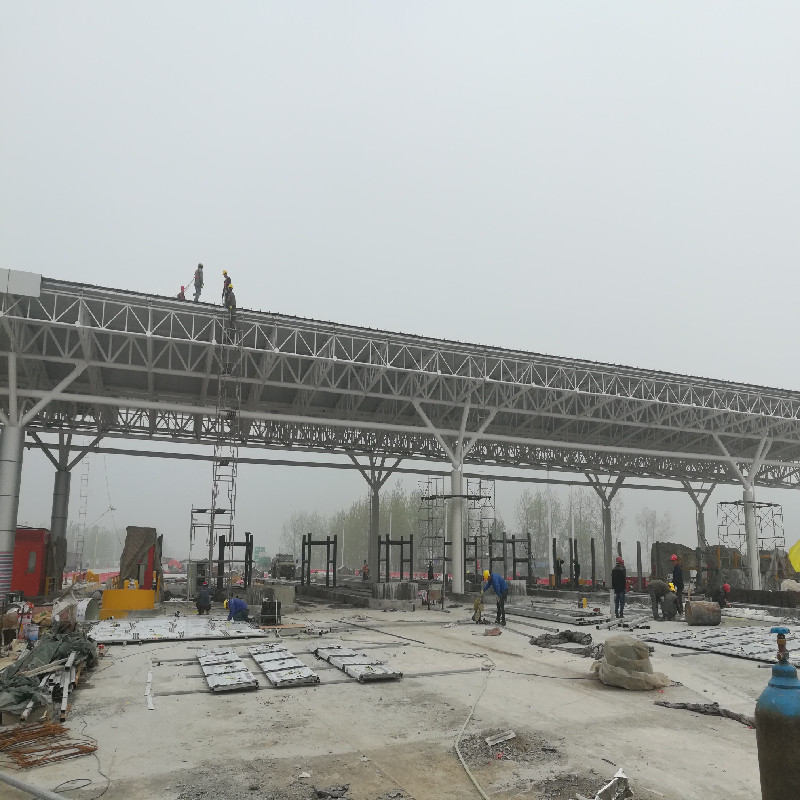 Q235B Toll Plaza Canopy Construction Bending Galvanized Quilk Installation