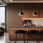 Houses Wood Veneer MDF Wooden Acoustic Panels With Pet Wood Panel