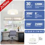 Living Room 22 Inch Bladeless LED Ceiling Fan Remote Control 18W