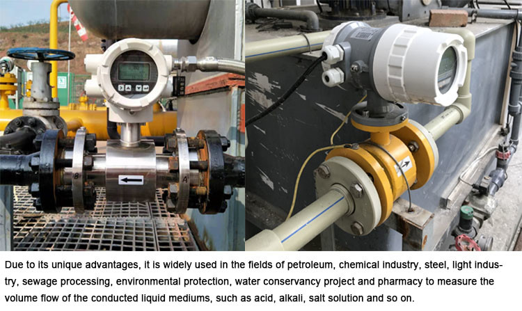 Sewage Water Flange Electromagnetic Flow Meter With PTFE Liner
