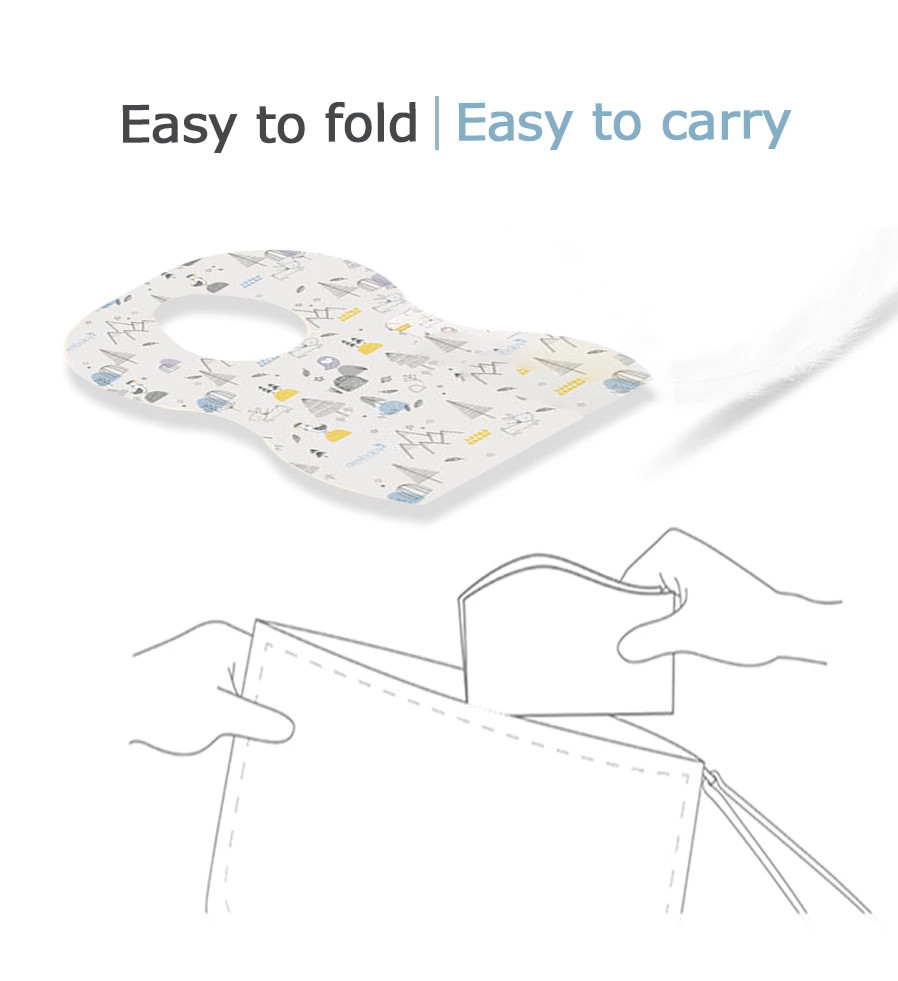 Anti Bacterial 24.5*34.5cm Waterproof Disposable Baby Bib