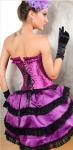 Sexy Black Lace Purple Corset with Skirt tail