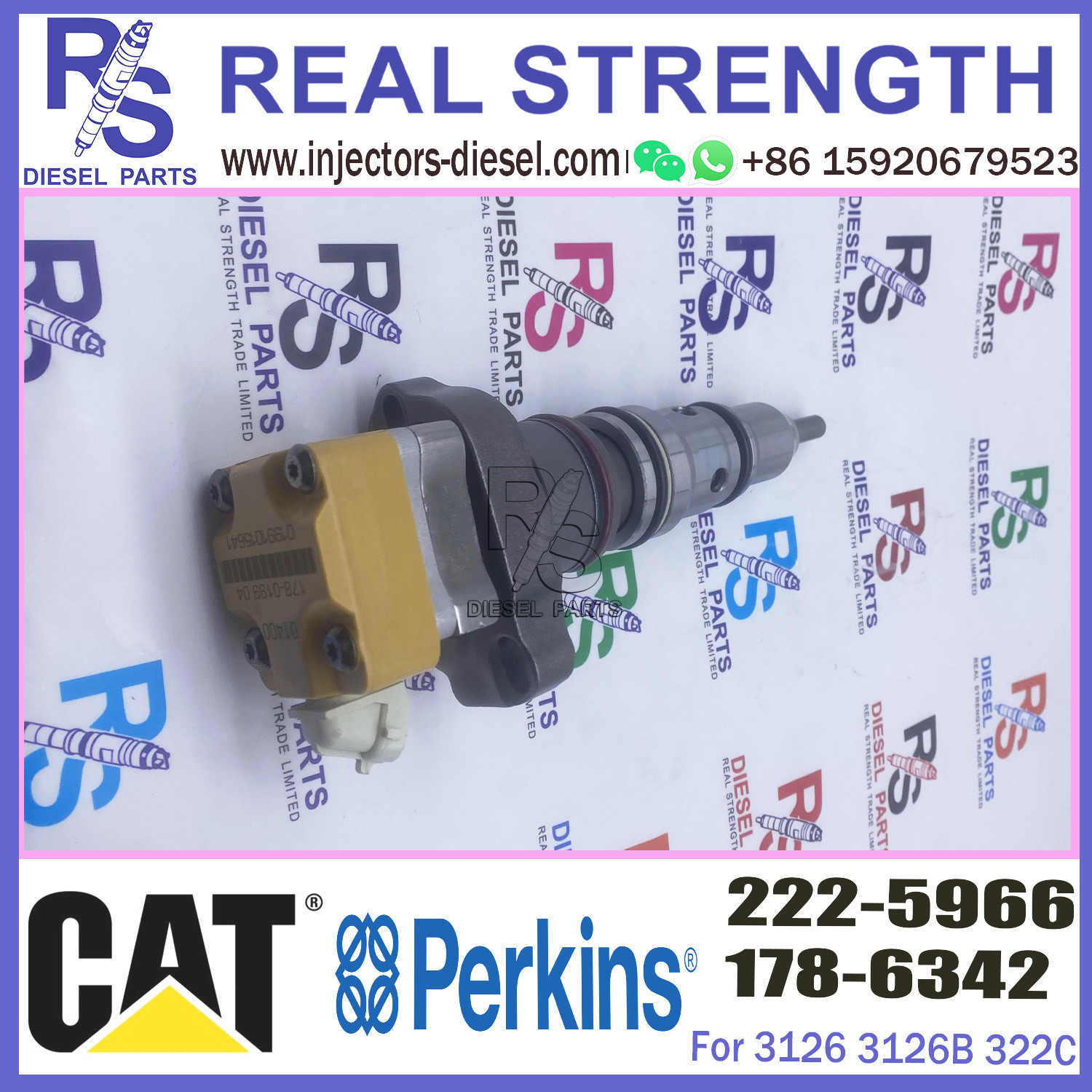 Diesel engine fuel injector 222-5966 2225966 diesel injector assembly fuel injection spare parts 222-5966