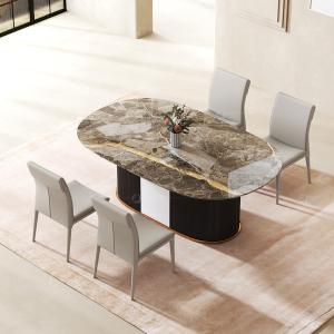 Wholesale Contemporary Oval SS Dining Table With Marble Table Top Kitchen Furniture from china suppliers