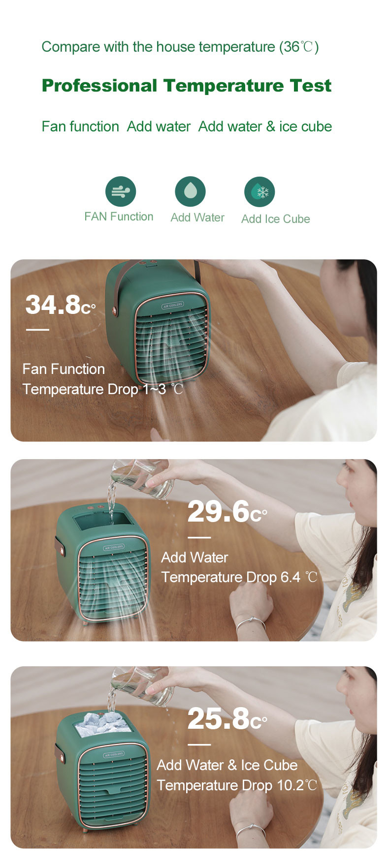 Rechargable Battery Mini Air Conditioner Fan 5V 1A PCB Small Usb Desk Fan
