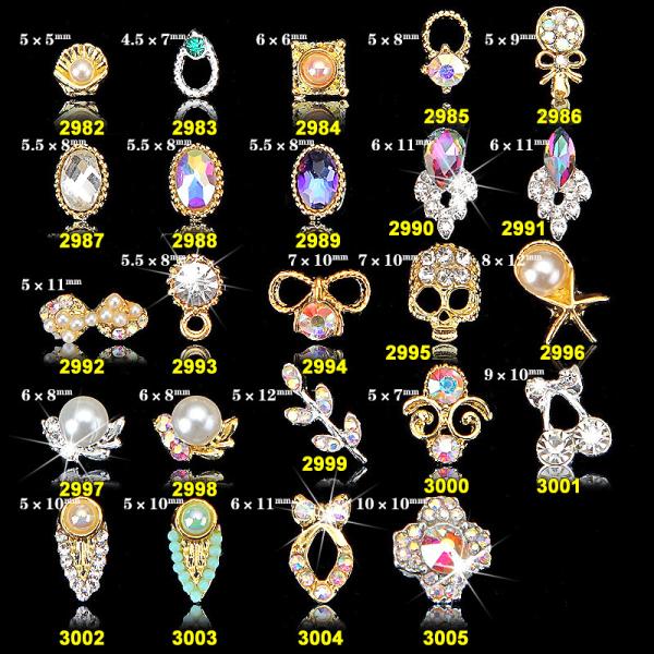 Hot NEW Wholesale Alloy Jewelry 3D Nail Art Jewelry Nail rhinestones Sticker