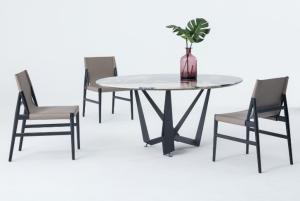 Wholesale Modern Round Italian 6 Seater Metal Base1.2/1.5M Marble Top Dining Table from china suppliers