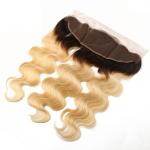 Color 1B/613 Ombre Mixed Color Brazilian Hair 13inch by 4inch Ear To Ear Lace