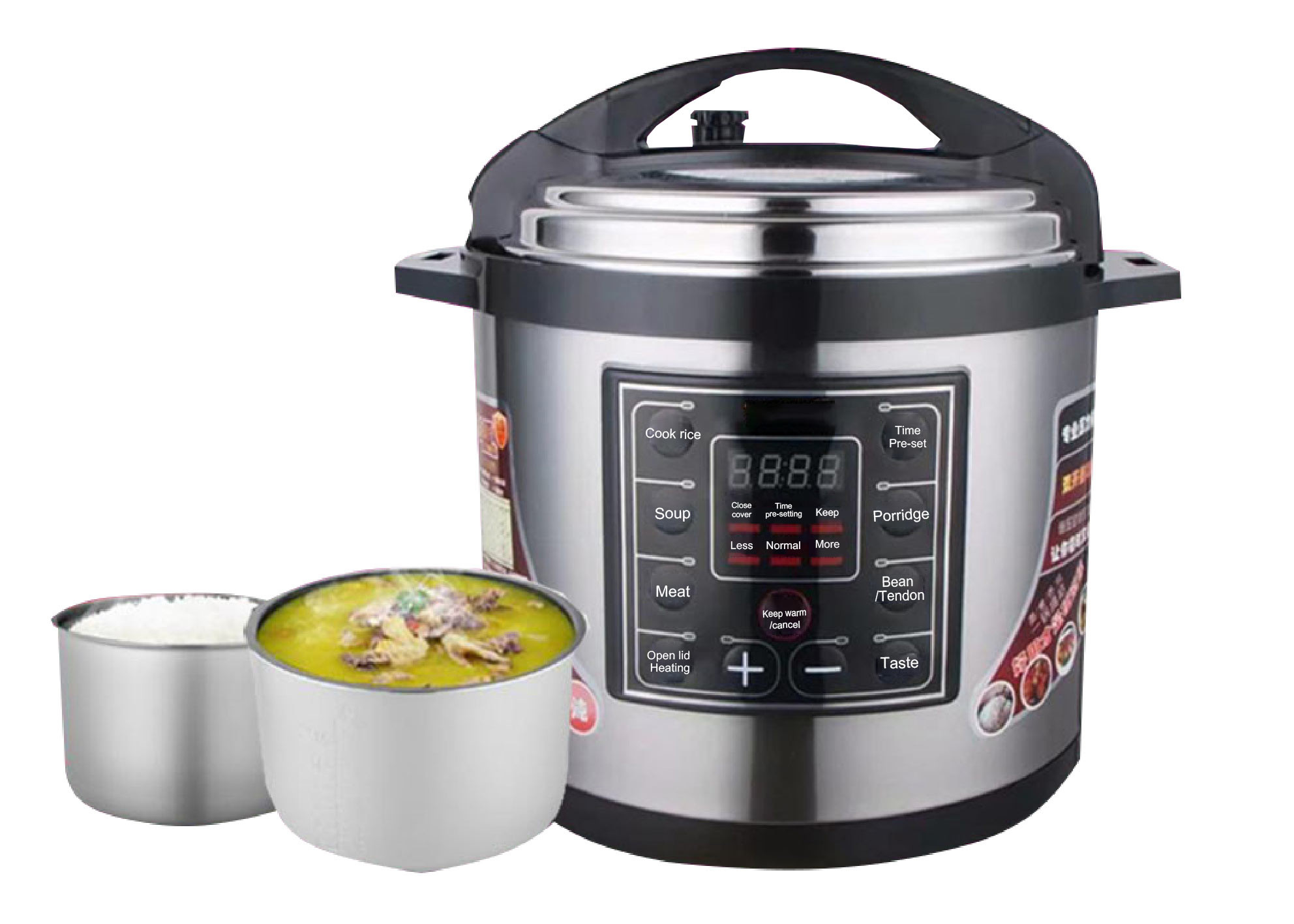 Cake Soup 1KW 6QT Pressure Cooker Multi Function Slow Cooker
