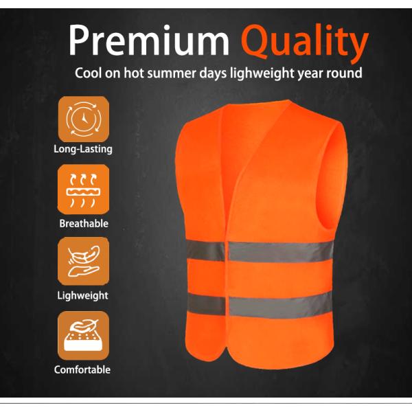 S - 3XL Hi Vis Vest Industrial Security Traffic Safety Jacket Reflective