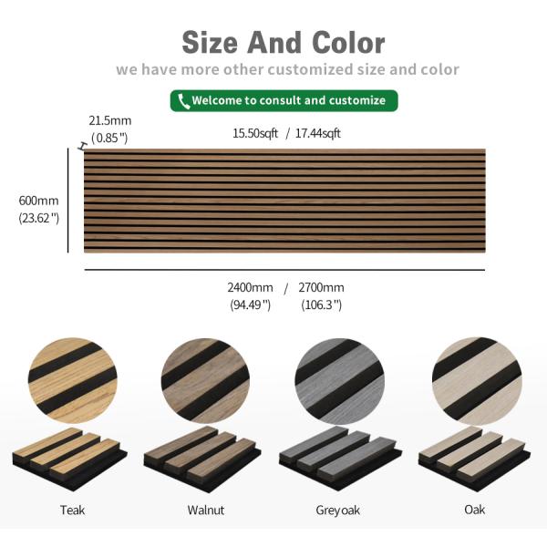 Wood Decorative Slatted Wall Panels Interior Acoustic Timber Wall Panels