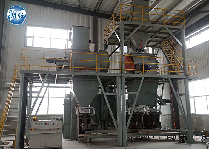 Tile Adhesive Dry Mortar Equipment With Packing Machine PLC Control