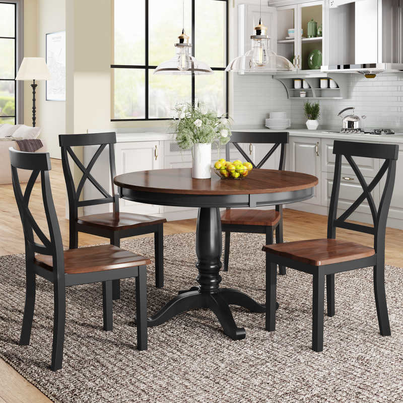 Four Persons Dia41.7inch round Dining Room Table And Chair Set