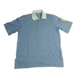 Light Blue 96% Polyester 5mm Strip Short Sleeve ESD Smock