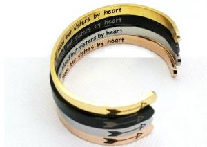 Wholesale Titanium steel gold c shape bracelet lady jewelry Mother Thanksgiving Christmas gift engraved ornaments logo words from china suppliers