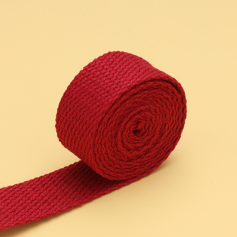 20mm-50mm Thickened Polyester Cotton Webbing School Bag Backpack Handbag Canvas Strap Solid Color Plain Weave Strap