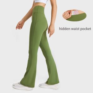 Wholesale Flared Leg Pocket Yoga Pants Women High Wasit Leggings With Hidden Pocket from china suppliers