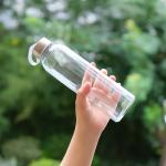 350ml 500ml Round Sports High Borosilicate Glass Water Bottle With Silicone