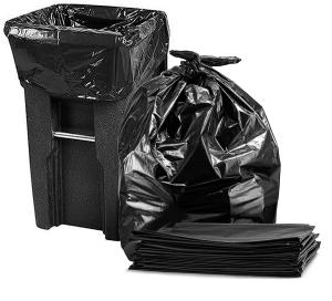 Wholesale Durable 65 Gallon Trash Bags , Black Disposable Recyclable Rubbish Bags from china suppliers