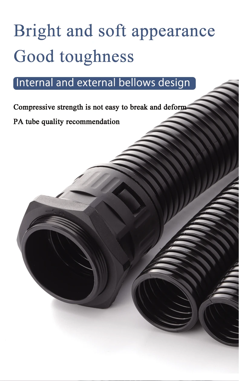 Electrical Ultra Round Head LDPE Corrugated Pipe Customizable OEM Support in Black Color