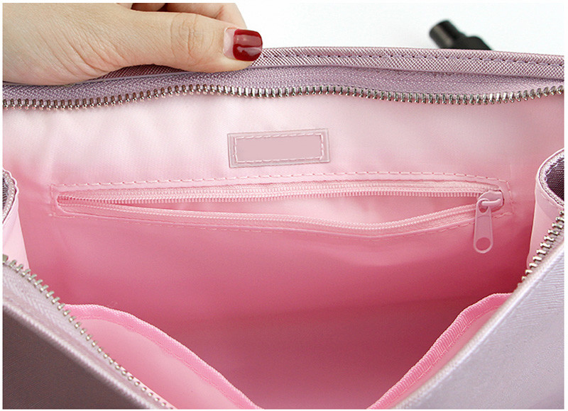 Solid Color Embroidery Log 26*8*16cm Cosmetic Makeup Bag
