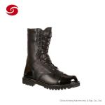 Black Full Leather Military Police Duty Boots for Man