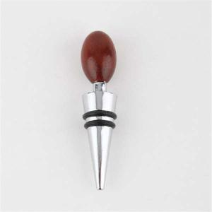 Wholesale Die casting zinc alloy wood ball wine accessories chrome plated wine bottle stopper wedding favor logo engrave from china suppliers