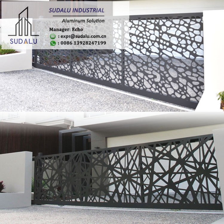 SUDALU Outdoor PVDF Aluminum Perforated Panel Laser Cut Decorative Panel for Gate of Garden/ Garage