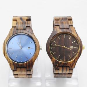 Wholesale Japan calendar quartz movement fashion zebra wood wahches with your logo from china suppliers