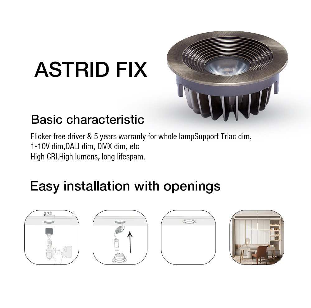 9W IP54 COB Spot Dimmable Trimless LED Downlights Anti Glare