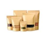 Brown Customized zipper lock Kraft paper bag, Aluminum foil inside kraft bag for