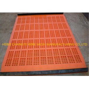 Vibrating Yellow Red U Hooked 100mm PU Screen Mesh