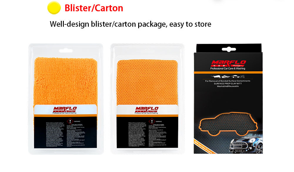 Effective Cleaning Orange Car Clay Mitt For Car Washing And Detailing S M L XL Size